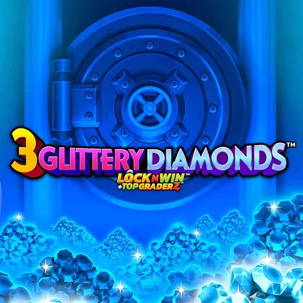 3 Glittery Diamonds slot logo by PearFiction Studios at Bet365 Casino